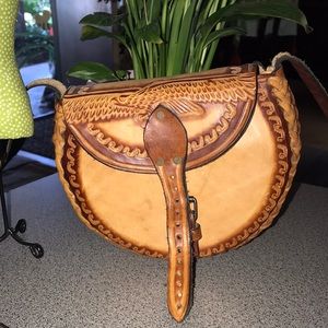 New Eagle design hand tooled genuine leather bag